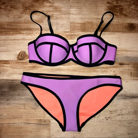 purple triangl bikini